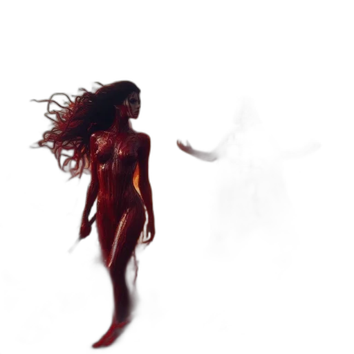 dress, creature, hair, concept art transparent PNG cut-out