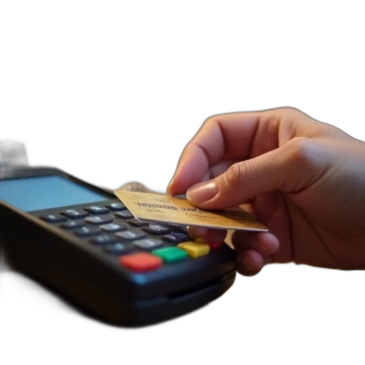 hand, holds, credit, card transparent PNG cut-out