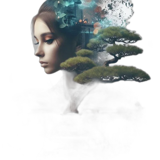 robot, tree, crown, face transparent PNG cut-out