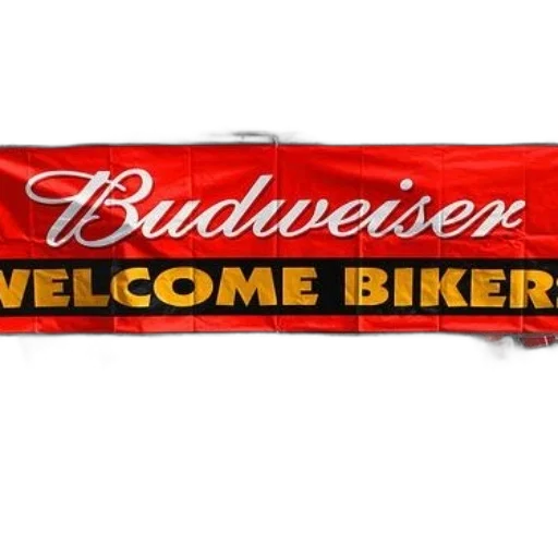 red, banner, budweiser, white transparent PNG cut-out