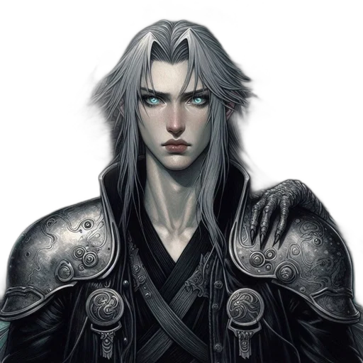 face, sword, staff, dragon transparent PNG cut-out