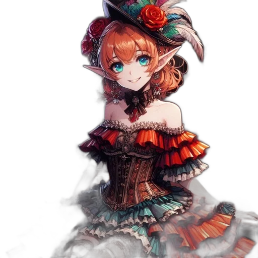 dress, hat, crown, staff transparent PNG cut-out
