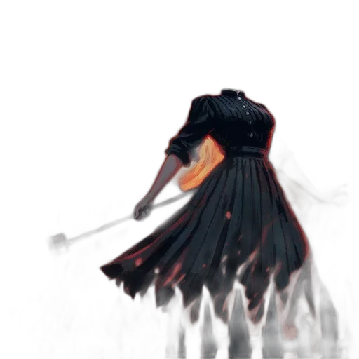 dress, hair, sword, mask transparent PNG cut-out