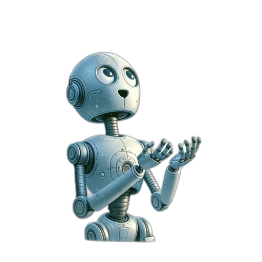 robot, 3d render, concept art, silver transparent PNG cut-out