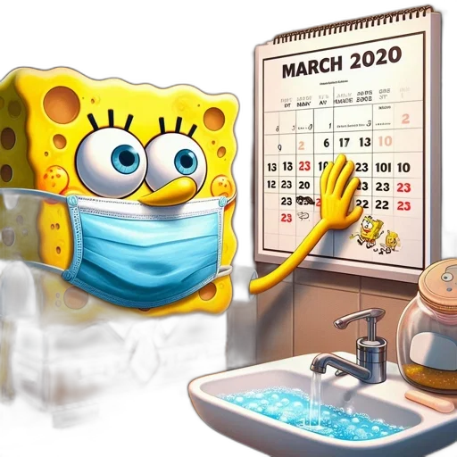 concept art, 3d render, underwater, spongebob transparent PNG cut-out