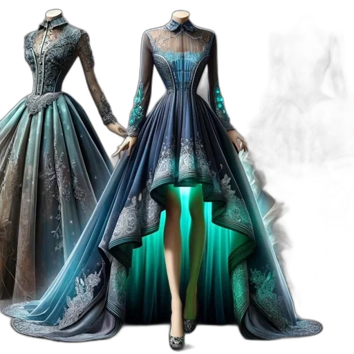 dress, concept art, fantasy art, 3d render transparent PNG cut-out