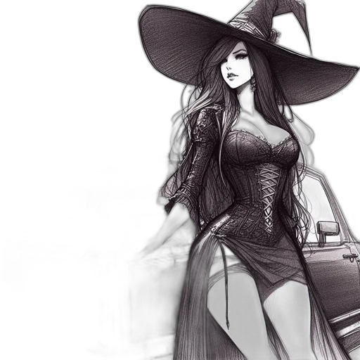 dress, hat, fantasy art, concept art transparent PNG cut-out