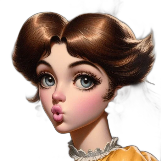 face, hair, dress, staff transparent PNG cut-out