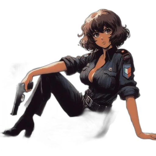 jacket, staff, dress, weapon transparent PNG cut-out
