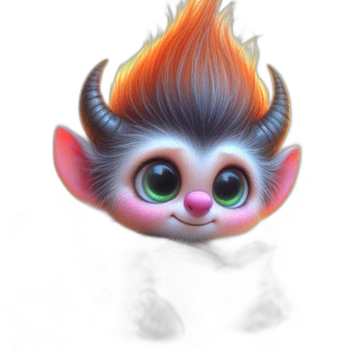 dragon, creature, staff, hair transparent PNG cut-out