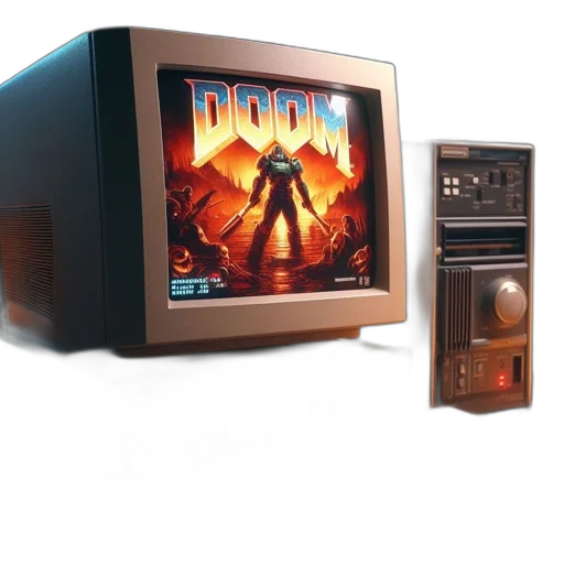 concept art, 1990s, era, computer transparent PNG cut-out