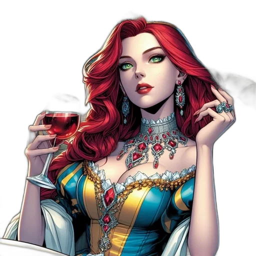 jewelry, dress, comic book art, fantasy art transparent PNG cut-out