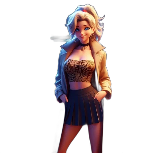 dress, jacket, concept art, 3d render transparent PNG cut-out