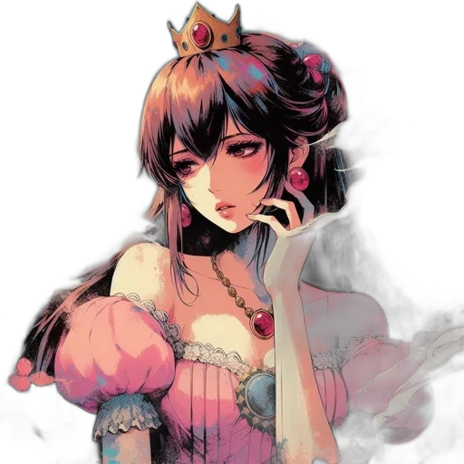 crown, dress, staff, face transparent PNG cut-out