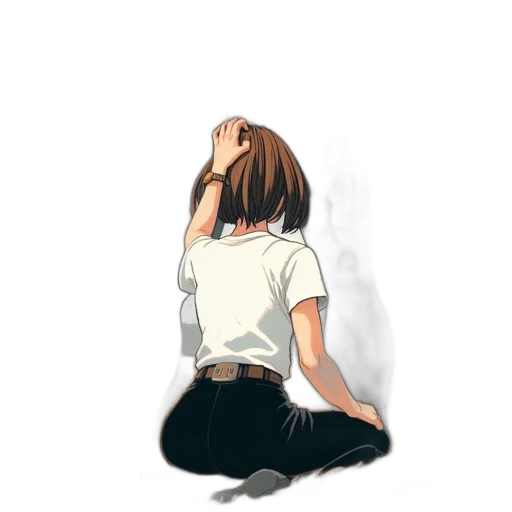 dress, jacket, hair, robot transparent PNG cut-out