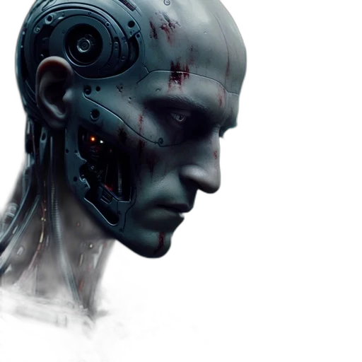 robot, face, cyberpunk, concept art transparent PNG cut-out