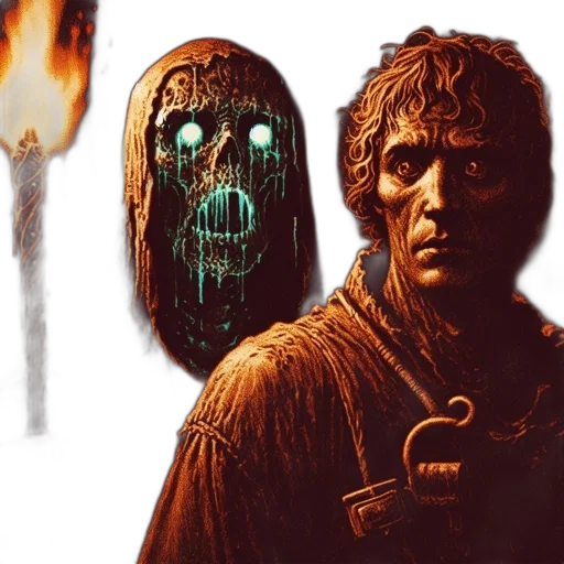 mask, concept art, comic book art, fantasy art transparent PNG cut-out