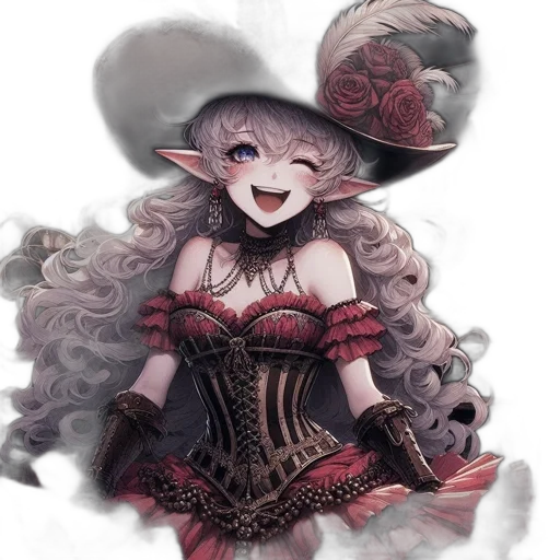 dress, hat, mask, staff transparent PNG cut-out