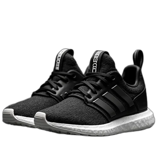 shoes, 3d render, monochrome, pair transparent PNG cut-out