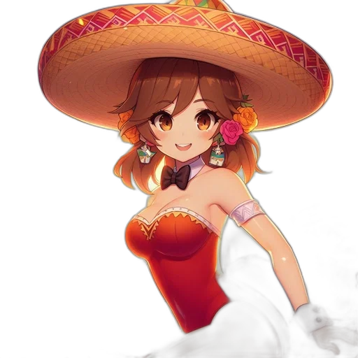 hat, dress, staff, weapon transparent PNG cut-out