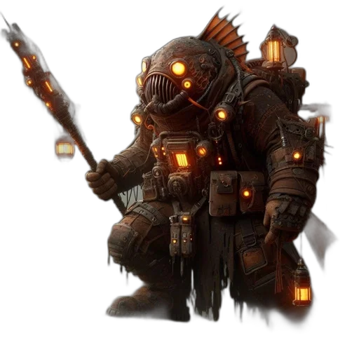 robot, weapon, staff, concept art transparent PNG cut-out