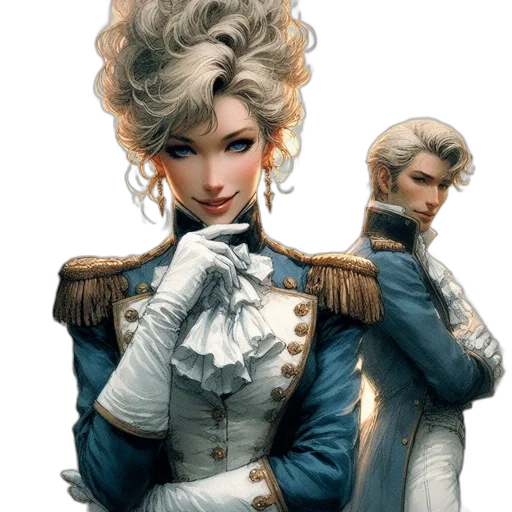 staff, crown, jacket, face transparent PNG cut-out