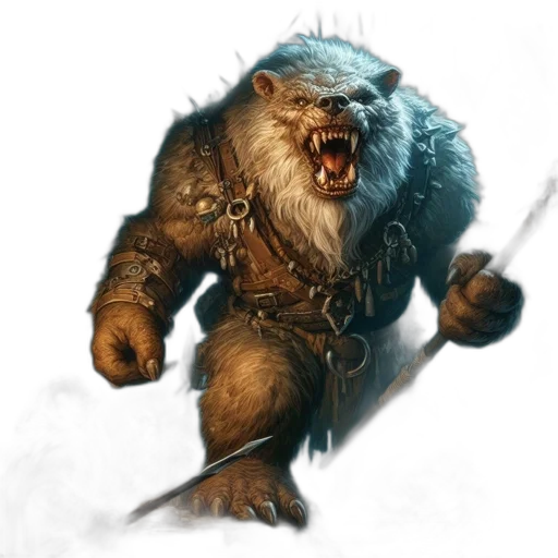 creature, animal, staff, fantasy art transparent PNG cut-out