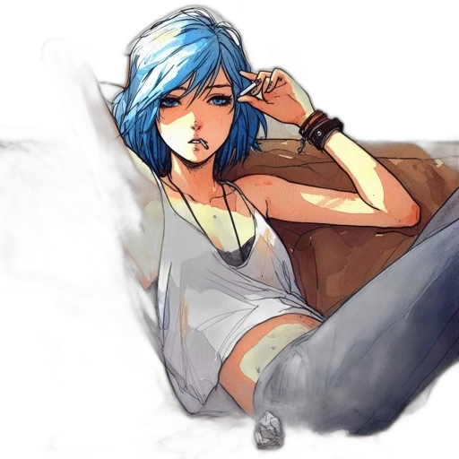 face, watercolor, anime, concept art transparent PNG cut-out