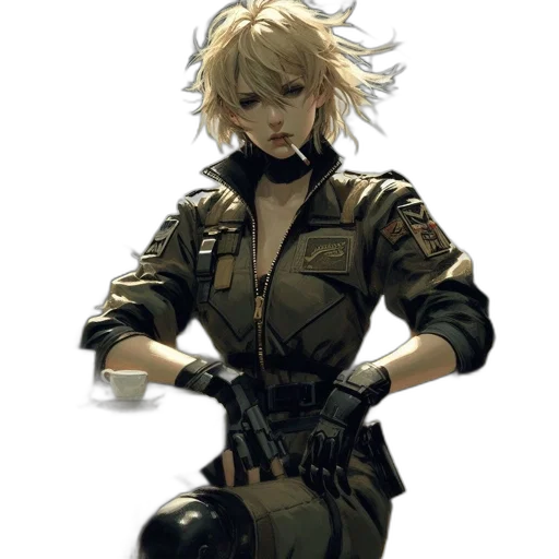 weapon, staff, jacket, concept art transparent PNG cut-out