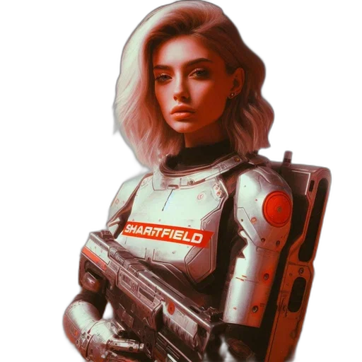 robot, weapon, jacket, cyberpunk transparent PNG cut-out