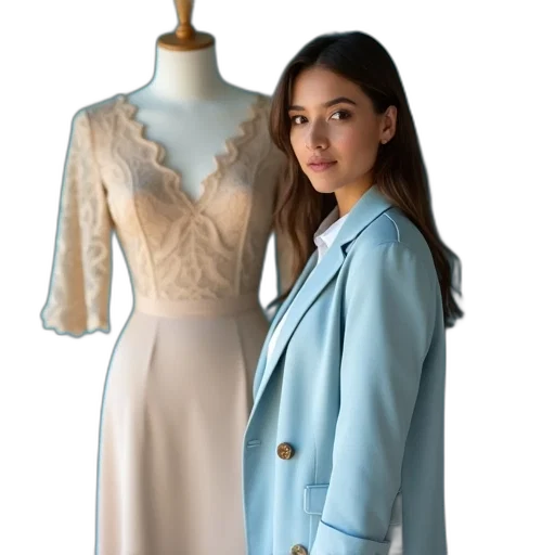dress, jacket, blue, pastel transparent PNG cut-out