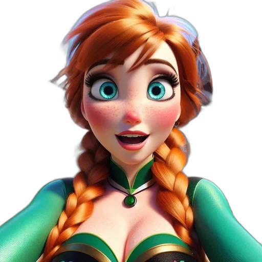 face, dress, 3d render, fantasy art transparent PNG cut-out