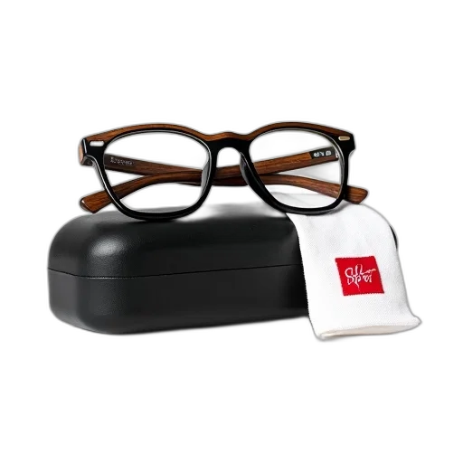 3d render, pair, black, eyeglasses transparent PNG cut-out