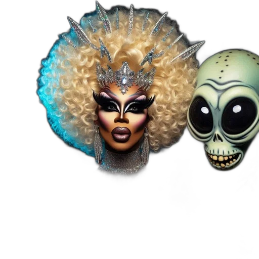 mask, hair, crown, face transparent PNG cut-out