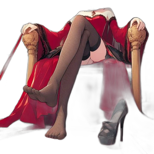 dress, staff, weapon, shoes transparent PNG cut-out