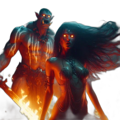 concept art, comic book art, fantasy art, 3d render transparent PNG cut-out