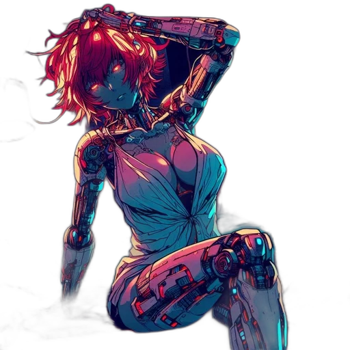 robot, dress, mask, cyberpunk transparent PNG cut-out