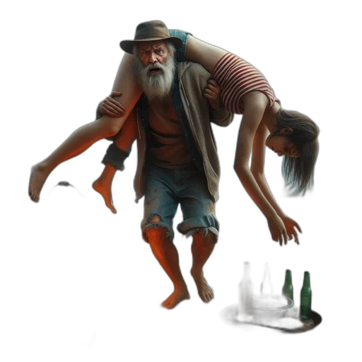 creature, staff, hat, weapon transparent PNG cut-out