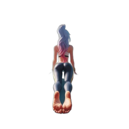 dress, shoes, staff, hair transparent PNG cut-out