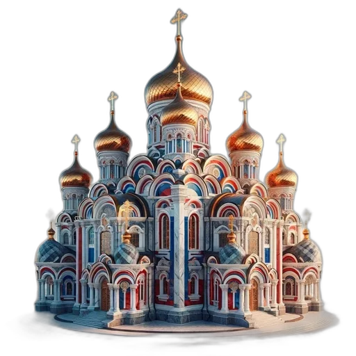 crown, building, 3d render, concept art transparent PNG cut-out