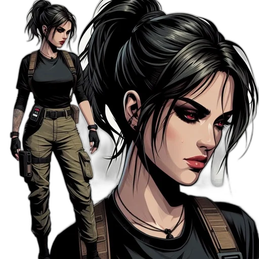 comic book art, concept art, cartoon, cyberpunk transparent PNG cut-out