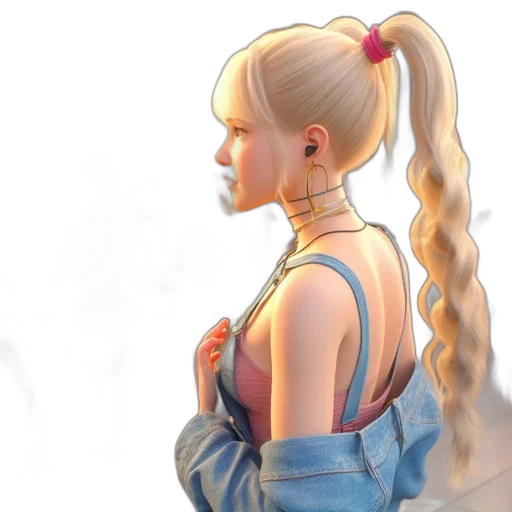 dress, jacket, jewelry, hair transparent PNG cut-out