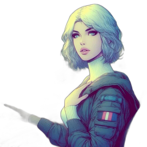 jacket, robot, face, staff transparent PNG cut-out