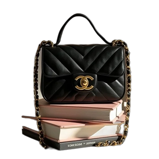stack, books, chanel, purse transparent PNG cut-out