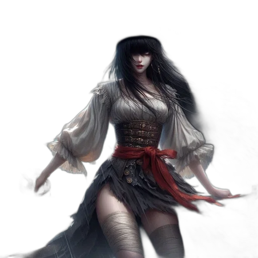 dress, fantasy art, concept art, comic book art transparent PNG cut-out