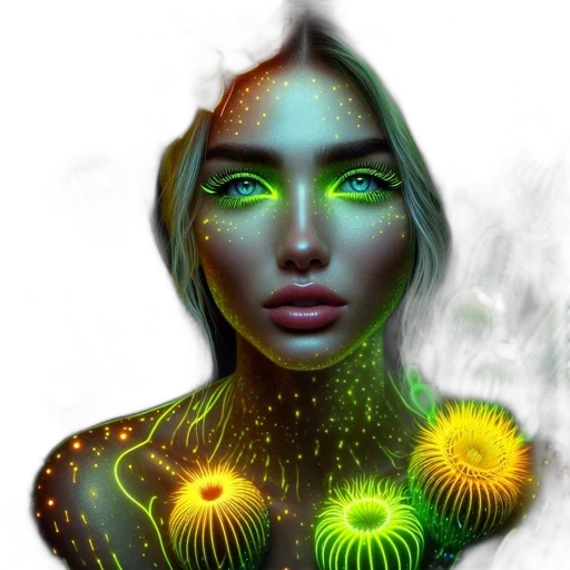 face, creature, jewelry, fantasy art transparent PNG cut-out