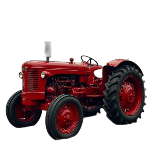 car, photorealistic, red, tractor transparent PNG cut-out
