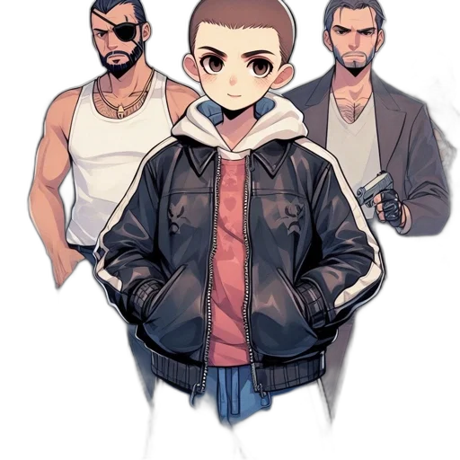 jacket, face, weapon, mask transparent PNG cut-out