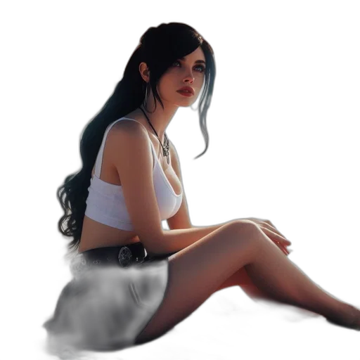 dress, hair, concept art, photorealistic transparent PNG cut-out