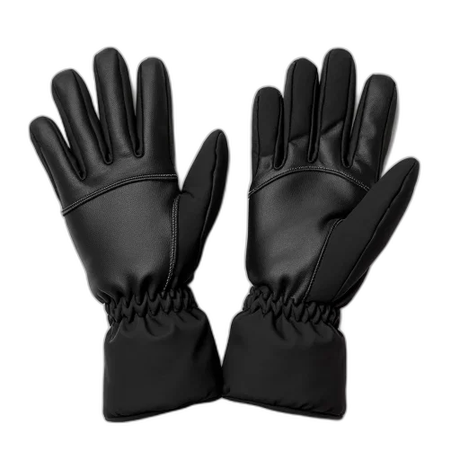 pair, black, winter, gloves transparent PNG cut-out